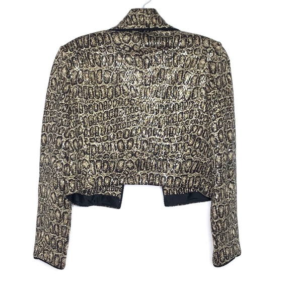 St. John Evening Animal Print Knit Crop Blazer - Picture 7 of 11